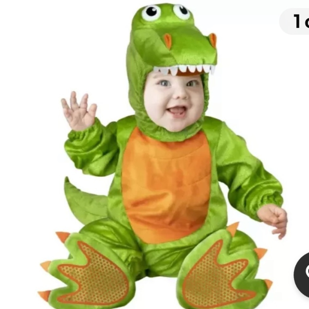 50%offw❤️ Infant Baby T-Rex Halloween Costume 3 pc no original booties 0-6M